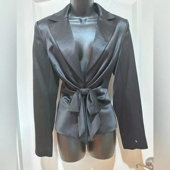 Kay Unger Black Satin Blazer - Picture 4 of 4